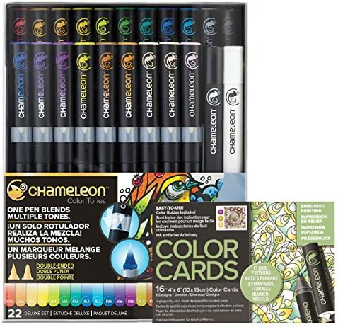 Chameleon Marker 22 Deluxe Set w/ Floral Patterns Color Cards