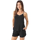GYS Women's Pajama Sets Bamboo Viscose Camisole Tops and Shorts Soft 2 Piece Sleepwear
