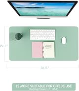 YSAGi Non-Slip Desk Pad Waterproof PVC Leather 80x40 cm Light Green view 7