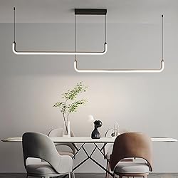 Chandelier, 2-Light Modern Ceiling U-Shaped Pendant