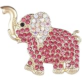 GKDFK Rhinestone Pink Elephant Brooches for Women Cute Animal Pet Elephant Pins Collar Dress Hat Broach Birthday Holiday Gifts Fashion Accessories Jewelry