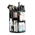 Jerrybox Makeup Organizer Adjustable Multi-Function Rotating Makeup Brush Organizer, Large Capacity, 7 Layers, Fits Toner, Creams, Makeup Brushes, Lipsticks and More, Black