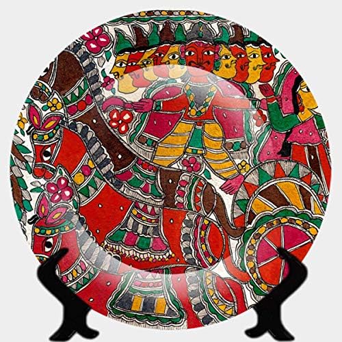 Chhokers Rare Handcrafted 3D Ceramic Designer Plate with Stand | Decorative Plates for Home | Decorative Plates for Living Room