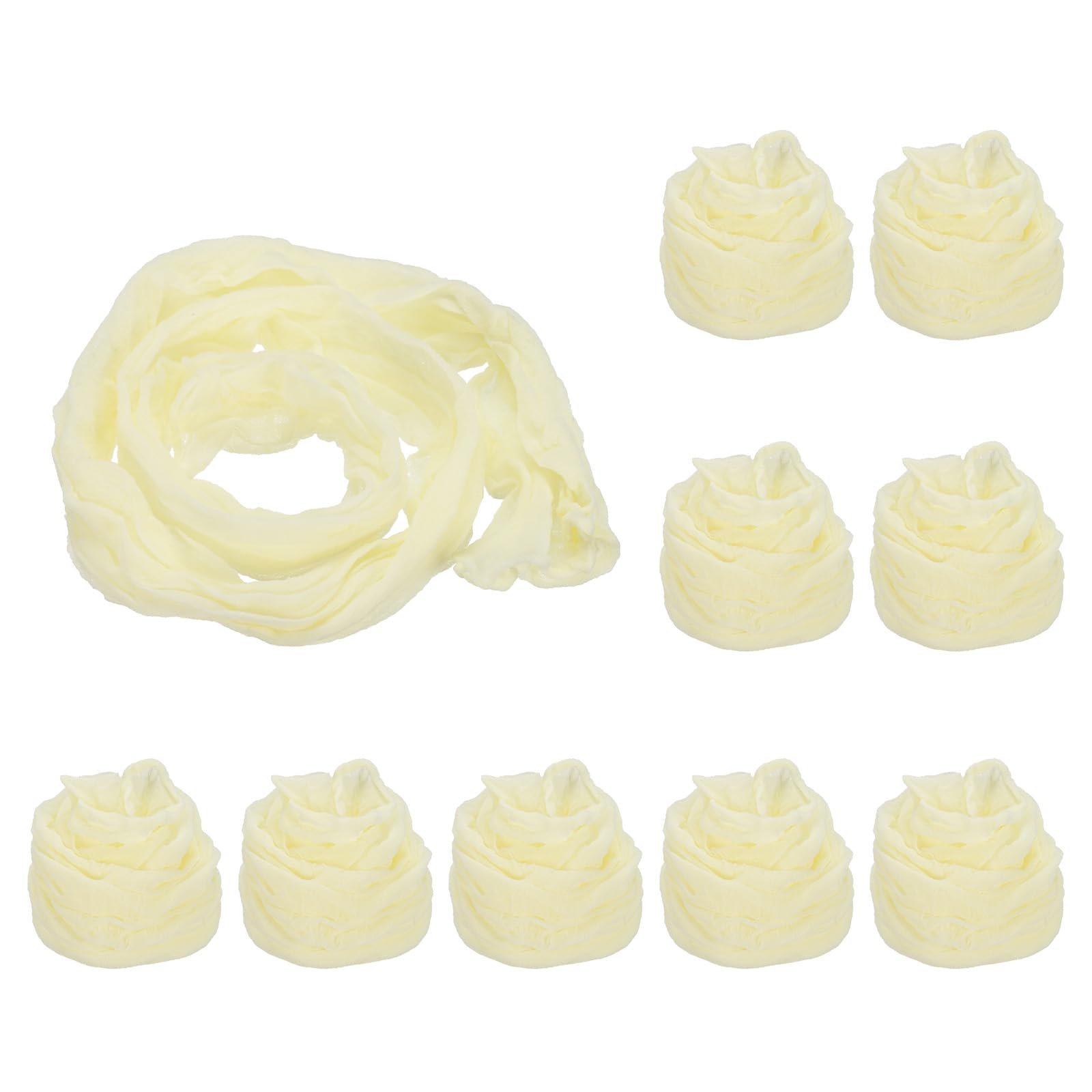 PATIKIL Nylon Stockings DIY Flower, 10Pcs Stocking Flower Fabric Material Tensile Silk Stocking Flowers for DIY Flower Making Wedding Crafts Home Decoration, Cream