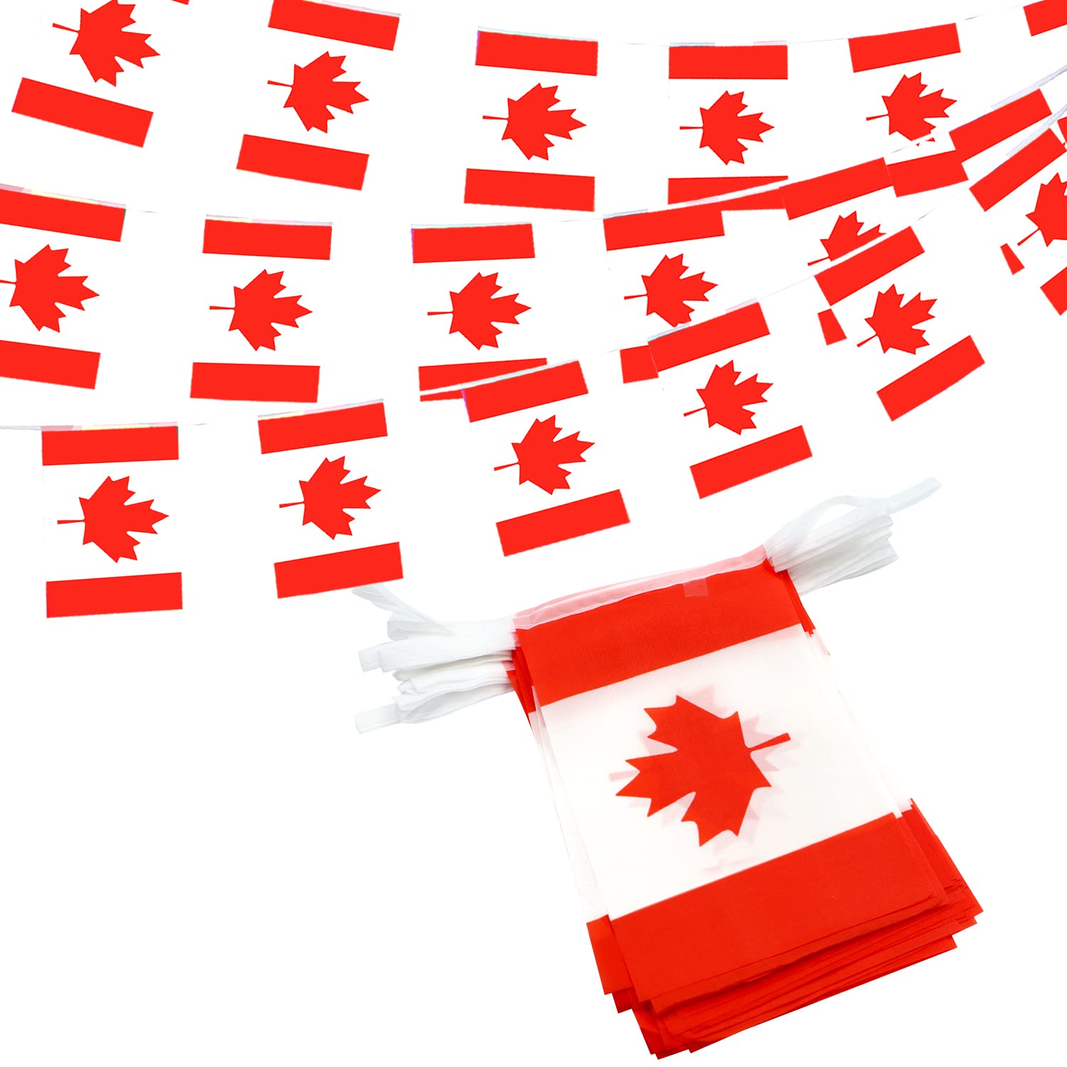 Anley Canada String Flag Pennant Banners, Patriotic Events July 1st Canada Day Decoration Sports Bars - 33 Feet 38 Flags — image 1