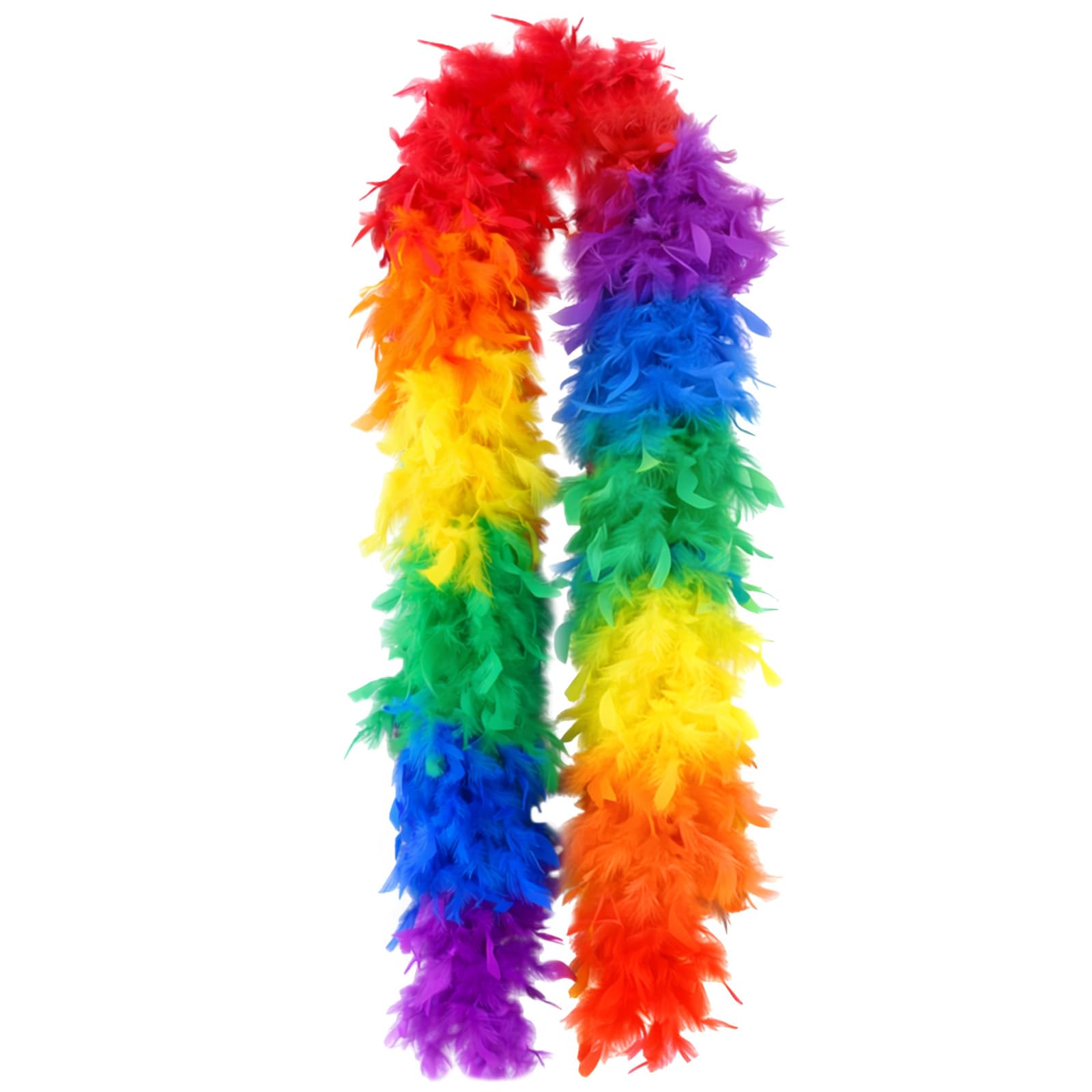 MUNSKT Carnival Costume Rainbow Feather Boa, 200CM Turkey Boa Feathers for Parties, Christmas, Weddings, Concerts, Pets and Home Decoration
