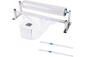 Consfly Stretch Film Dispenser Wrapping Machine, 21.65" Stainless Steel Manual Table Stretch Film Dispenser Packing Machine for Home Commercial Warehouse Use