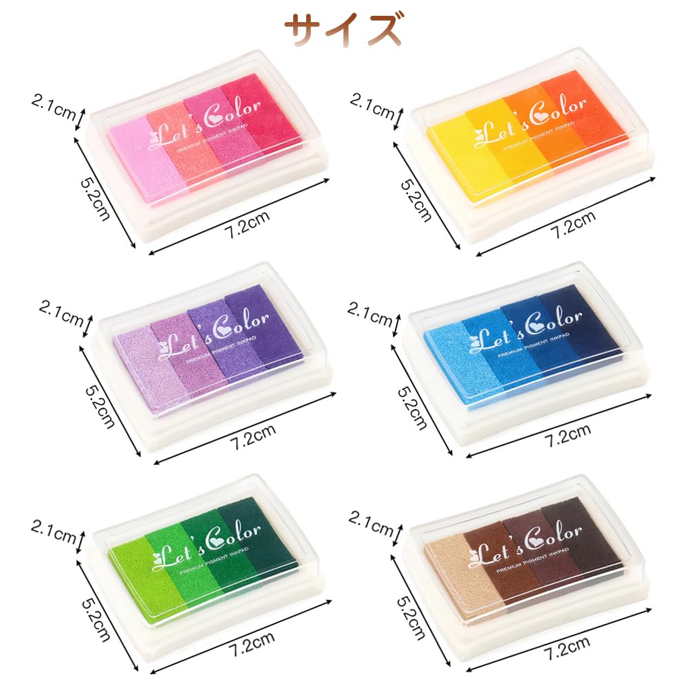 Samcos Stamp Stand, Set of 6 Colorful Ink DIY Handmade Message Card New Year's Greeting Card Finger Painting Hanko Christmas Celebration