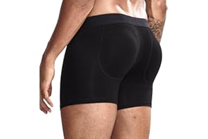 Xiaojmake Mens Padded Underwear Boxer Briefs with Removable Butt Enhancing Pads Tummy Control Body Shaper Enhance Butt Lifter