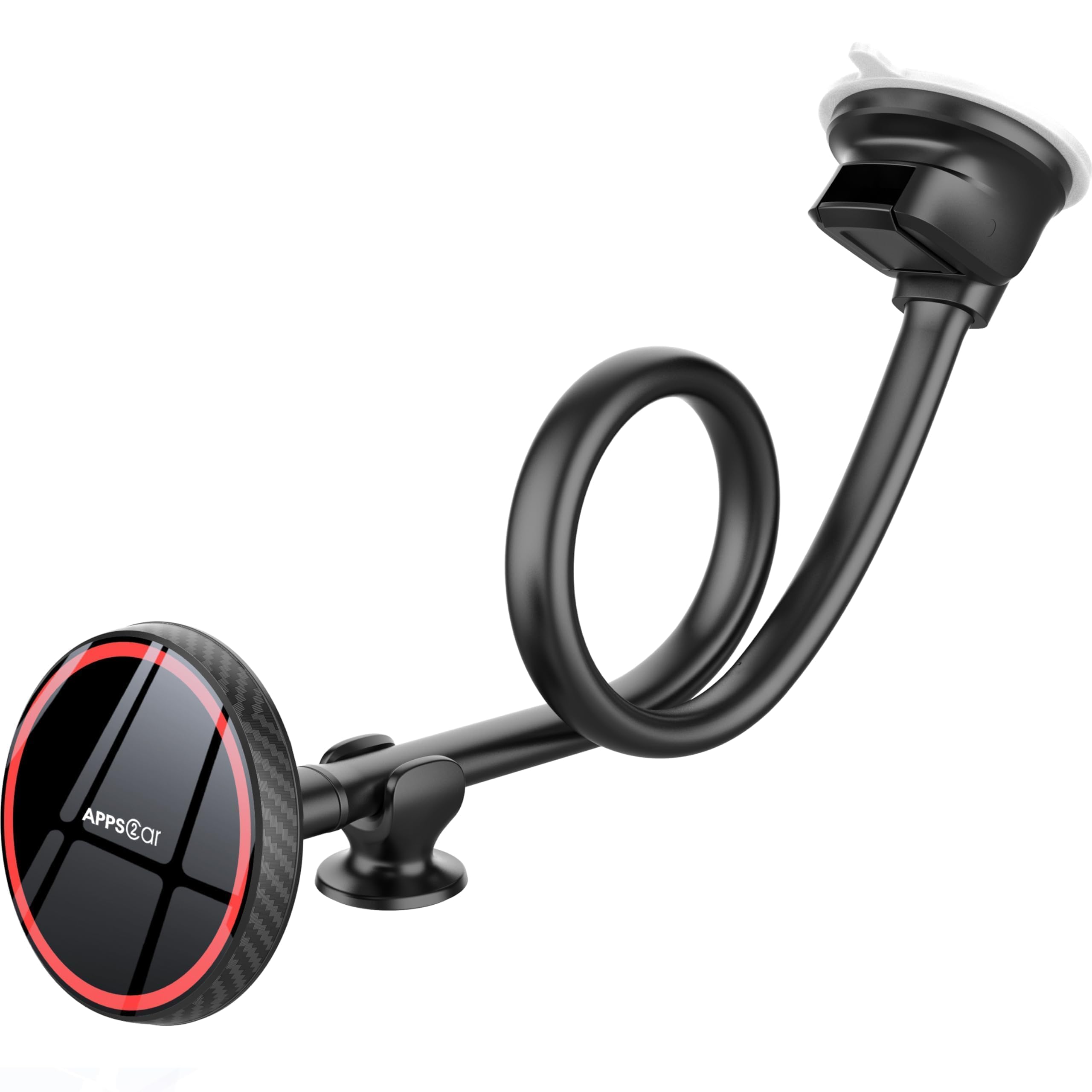 APPS2Car for MagSafe Car Mount Magnetic Phone Holder Upgraded 15-Inch Long Arm Suction Cup Windshield Mount fits iPhone 17 Pro Max Plus 16 15 14 13 12 Mini