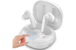 BRIGHTWORLD Bluetooth Hearing Aids with Button Control 16 Channel Rechargeabl Hearing Aids with Noise Cancelling, Hearing Aids for Seniors and Adults - White