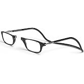 Clic Magnetic Reading Glasses - Original (S-M) - Rigid Headband | Neck Hanging Readers, Front Connect Design, Adjustable Temples, Secure Fit, Durable Frame, Black, 1.25x