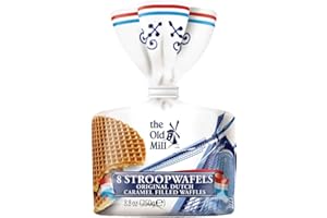 The Old Mill 8 Stroopwafels Original Dutch Caramel Filled Waffels – 250g FROM HOLLAND