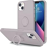 Hython for iPhone 13 Case with Ring Stand [360° Rotatable Ring Holder Magnetic Kickstand] [Soft Microfiber Lining] Slim Shockproof Rubber Protective Phone Case Cover for Women, Lavender