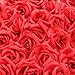 Topixdeals Silk Rose Heads Artificial Flowers,Silk Cream Rose Heads,for Anniversary,Wedding Flowers,Accessories Make Bridal Hair,Clips Headbands Dress(50 pcs,Passion Red)