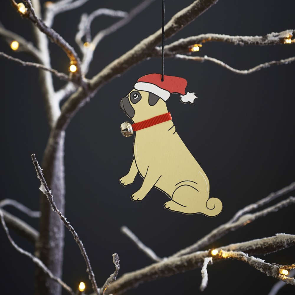 Sweet William Pug Christmas tree decoration