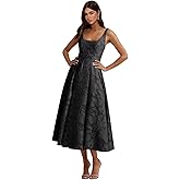 Basgute Floral Lace Bridesmaid Dresses for Women Tea Length A Line Pleated Wedding Guest Dress Formal Gown