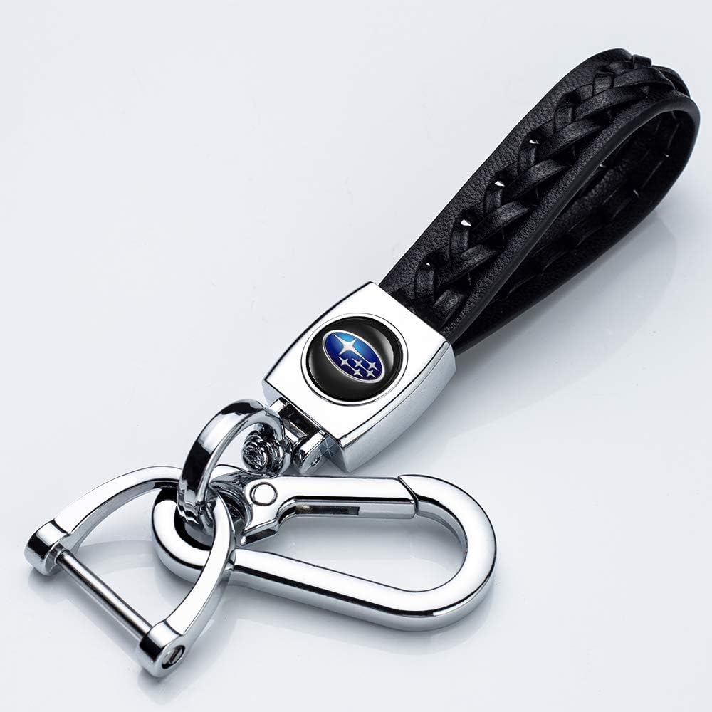 121Fruit Way Genuine Leather Car Logo Keychain Suit for Subaru Key Chain Keyring Family Present for Man and Woman