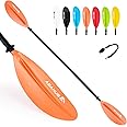 Abahub Kayak Paddle, 90.5 Inches Kayaking Oars for Boating, Canoeing with Free Paddle Leash, Aluminum Alloy Shaft Black/Blue/Green/Orange/Yellow Plastic Blades