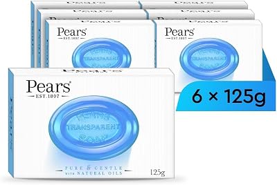 Pears Pure & Gentle Transparent Soap Bar Mint Extract 6 x 125g