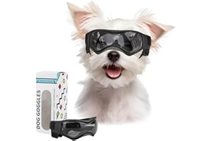 Billionchains Dog Goggles Dog Sunglasses for Small Breed UV Protection Windproof with Adjustable Head Straps Chin Straps for 