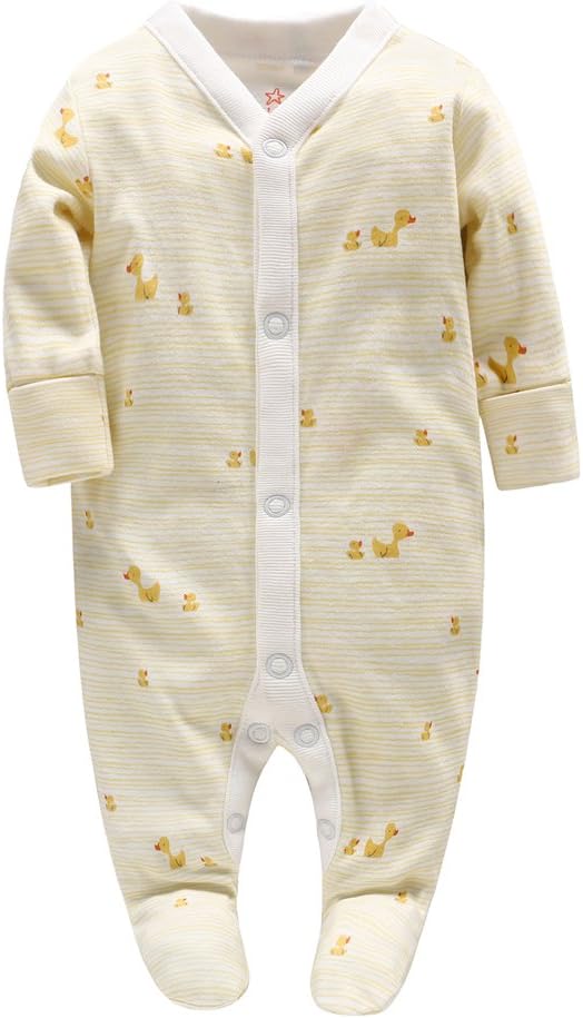 Baby Footie Rompers Newborn Sleep & Play Bodysuit Coveralls Preemie Jumpsuit