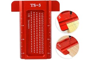 YWNYT Woodworking scriber, T Type Woodworking Hole Positioning Crossed Gauge 45/90 Degree Line Gauge Saddle Square Layout Scriber, Aluminum Alloy Ruler for Carpenter (Small)