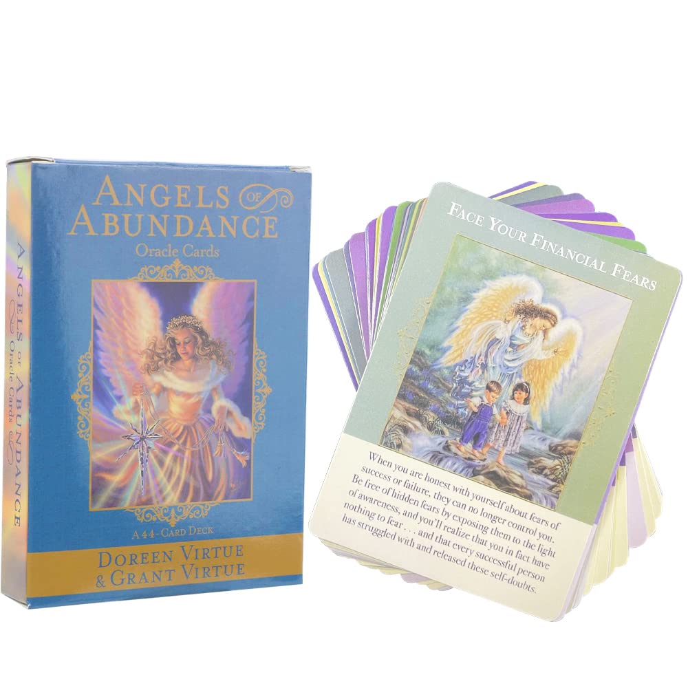 ZOWUBNK Oracle Cards Deck,Tarot Cards Deck,Angels of Abundance Oracle Cards,Tarot Cards Set for Beginners 44-A