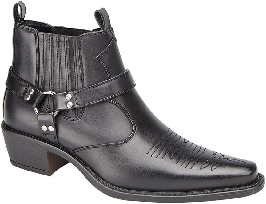 Mens New 'Eastwood ' Ankle Harness/Gusset Cowboy Boots