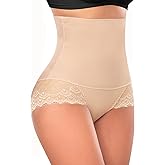 Werena Tummy Control Shapewear Panties for Women High Waisted Shaping Underwear Lace Body Shaper Girdle