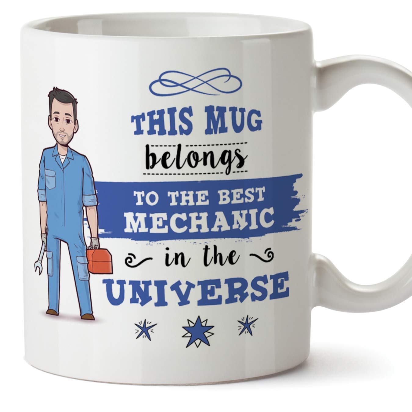 MUGFFINS Mechanic Original Mug Cup This Mug Belongs to The Best Mechanic in The Universe - 11 oz Ceramic