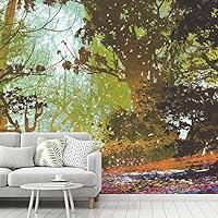 Wall Mural Foggy Forest Removable Self-Adhesive Wallpaper Wall Decoration for Bedroom Living Room - 66x96 inches