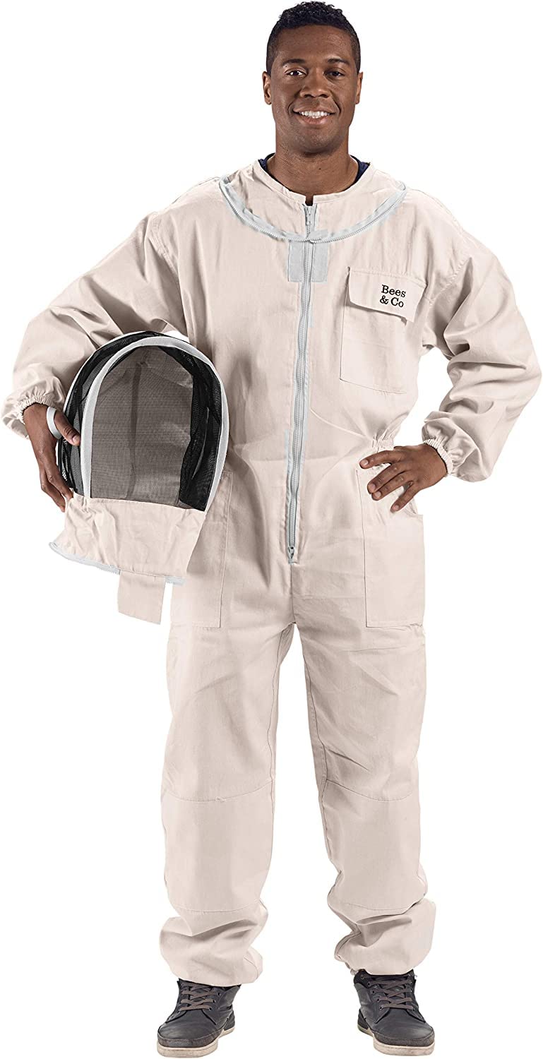 Bees & Co U74 Natural Cotton Beekeeper Suit with Fencing Veil