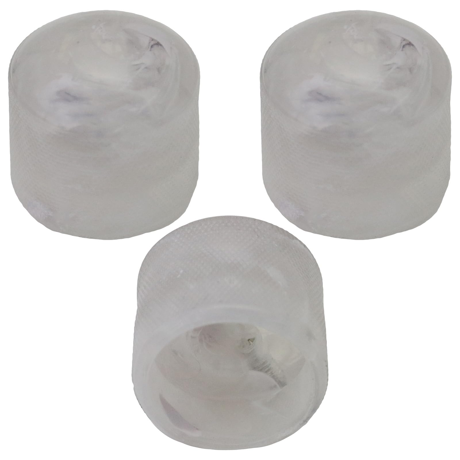 Pack of 3 6mm Round Hole Marbled Colour Domed Top Guitar Tone/Volume Control Knob (White)