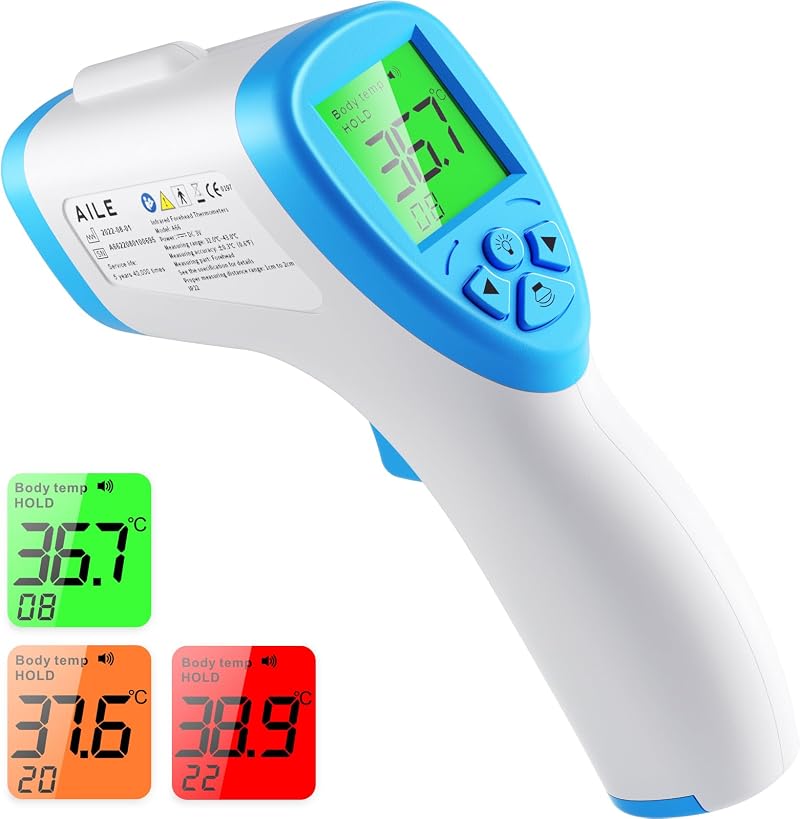 AILE Thermometer Non-Contact Forehead Infrared Fever Alarm Memory 32 Readings