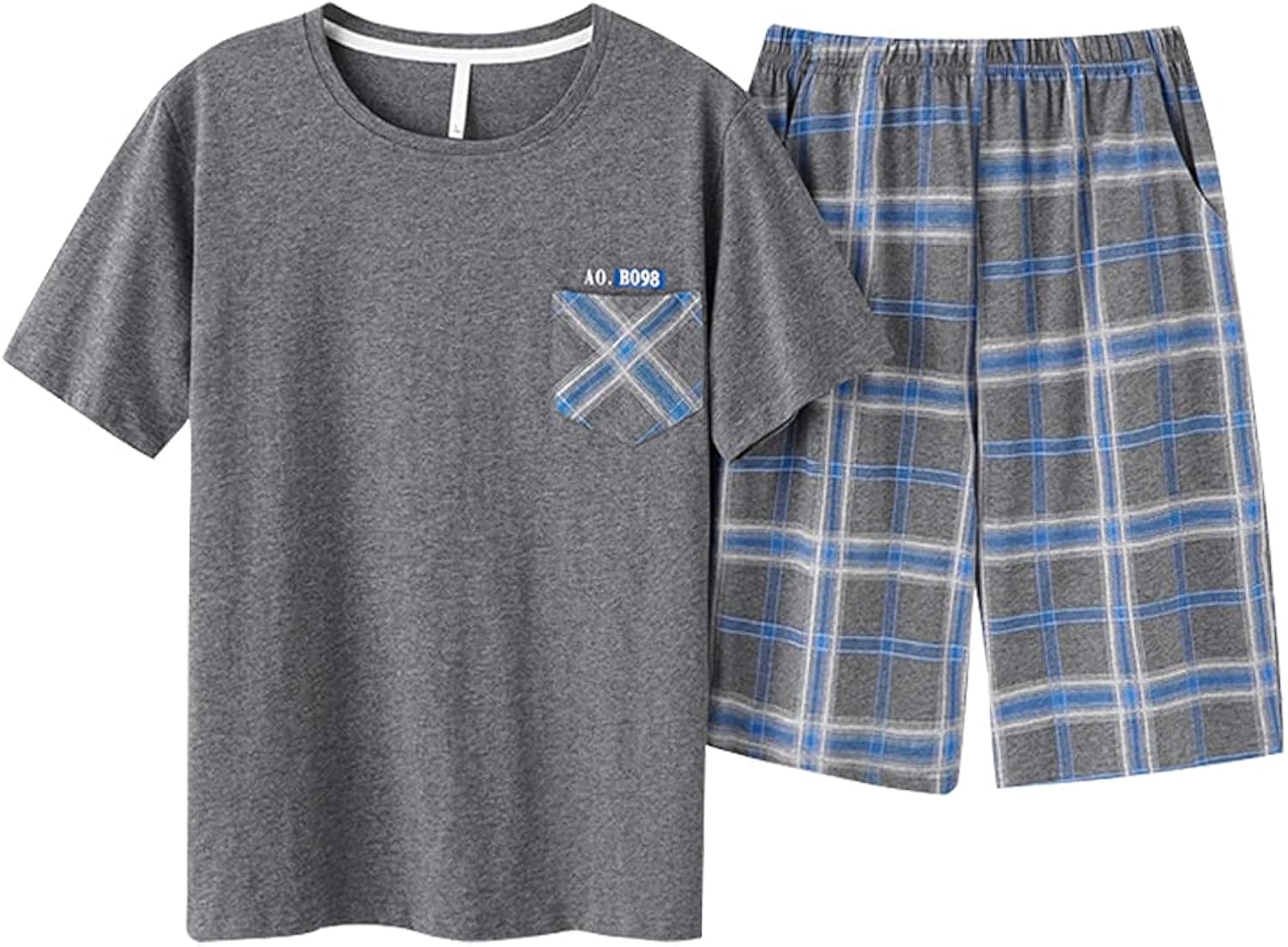 Big Boys Pajamas, Summer Loose Cotton Sleepwear Plaid