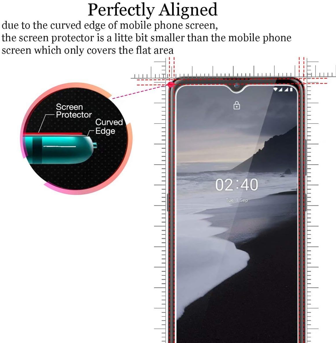 WFTE [2-Pack Screen Protector for Samsung Galaxy A13 4G/5G,Bubble-Free,Dust-Free Premium Tempered Glass Screen Protector - Image 4