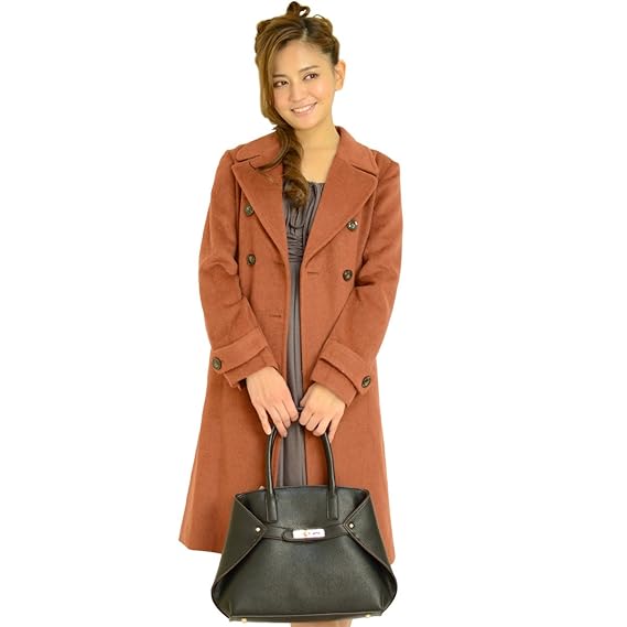 Amazon Jenny ジェニー ウール混トレンチコート 38 オレンジ