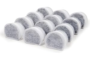PetSafe Drinkwell Replacement Carbon Filters, Dog and Cat Ceramic and 2 Gallon Water Fountain Filters, 12-Pack,White
