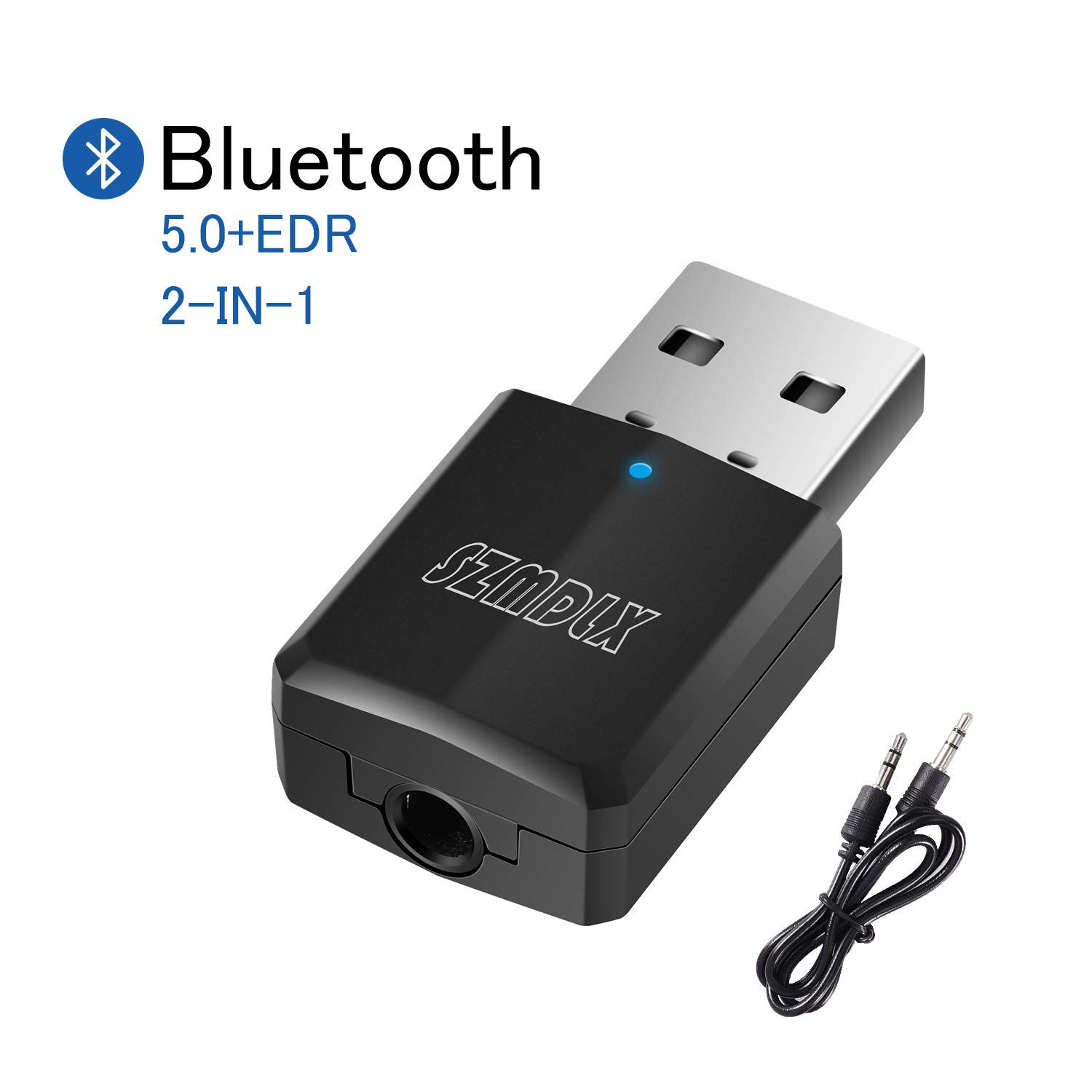 SZMDLX USB Bluetooth 5.0+EDR Adapter, Mini Bluetooth Transmitter