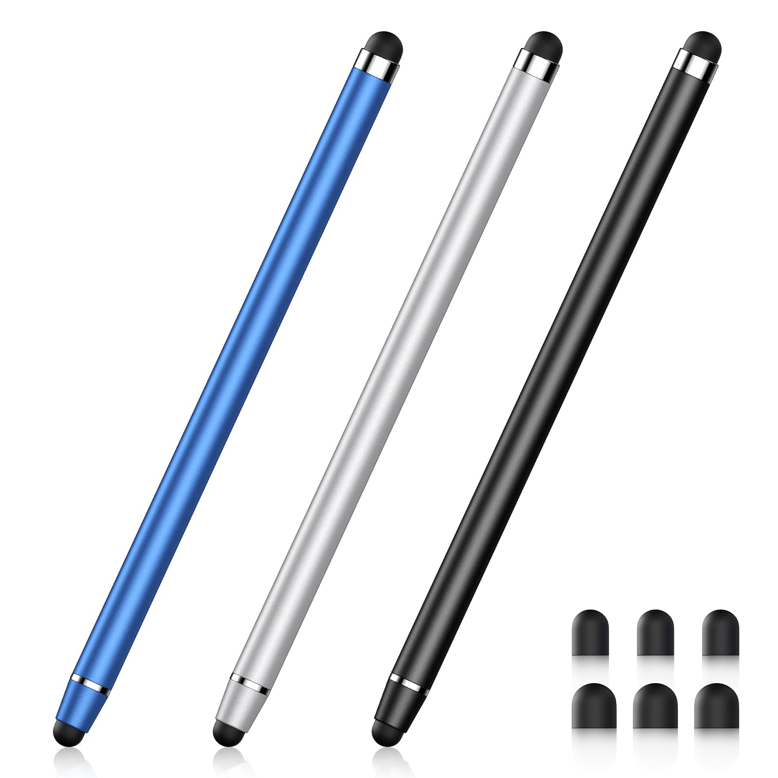 Photo 1 of Stylus Pen for Touchscreen,2 in 1 High Precision and Sensitivity Stylus,Stylus Pen for iPad/iPhone/Android/Samsung Smartphone and Tablets,Compatible with Touch Screens(Black/Blue/Silver)