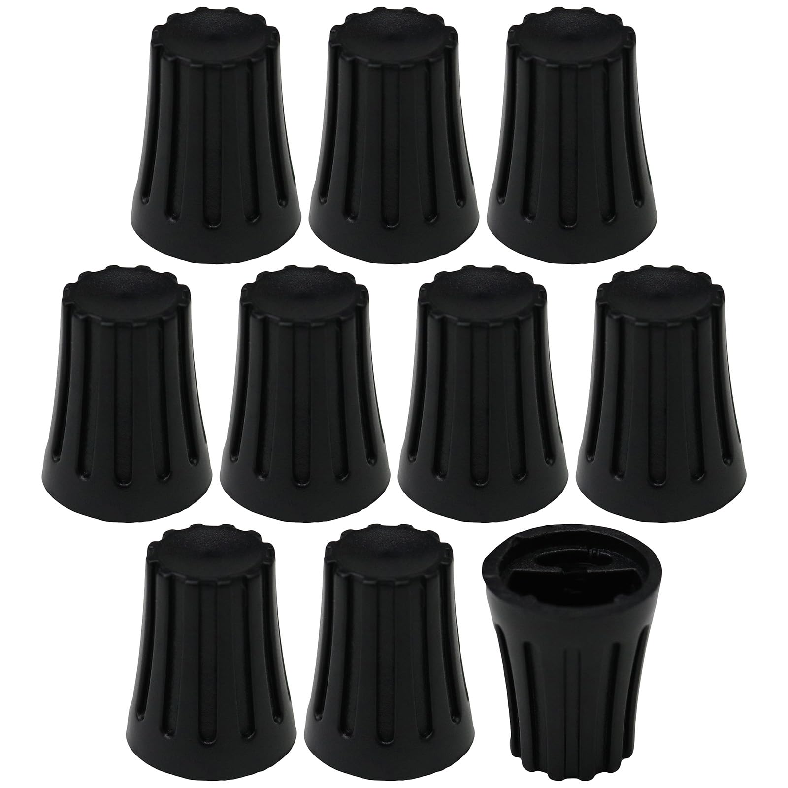 6mm D-Shaft Hole Black Rotary Encoder Control Knob Without Position Indicator Pack of 10