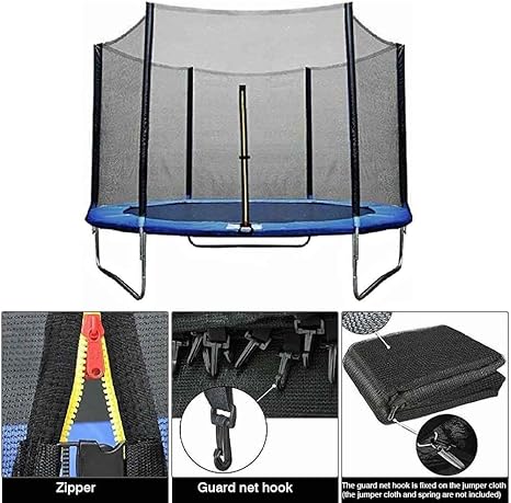 Amazon Com 10 15 Ft Trampoline Replacement Safety Enclosure Net Breathable Tear And Weather Resistant Trampoline Enclosure Safety Net For 6 Poles Or 12 Poles Net Only Arts Crafts Sewing