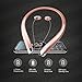 Bluetooth Headphones, DolTech Stereo Wireless Headset Neckband Retractable Sport Earbuds with Mic, Sweatproof Bluetooth 4.1 for iPhone IOS Android (990 Rosegold)