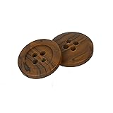 Mibo 12pcs Round Faux Wood Buttons with Wide Flat