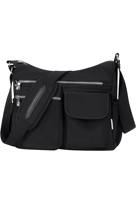 O-TBOST Women's Waterproof Nylon Crossbody Bag - Multi-Pocket Shoulder Bag For Travel & Daily Use
