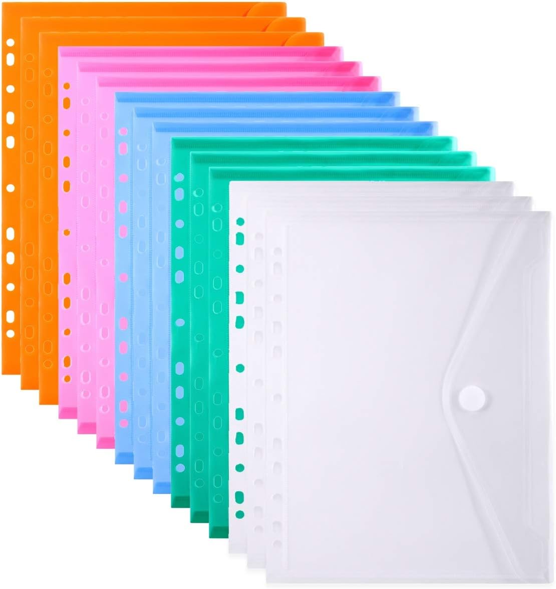 11 Holes Clear Poly Envelope Binders Pocket