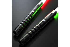 X-TREXSABER Light Saber,Double Dueling Light Saber with Length 41.54 inches,2Packs Real 12 Colors RGB FX Light Sabers for Adults, Light Sabers for Kids Birthday Christmas/Halloween Cosplay Party Light up Sword