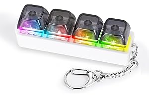 FUNISFUN Keyboard Fidget Toy for Adults Keyboard Clicker with LED Light Keychain Fidget Stress Relief Sensory Toy