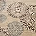 New City Contemporary Modern Flowers Circles Wool Area Rug, 5'2 x 7'3, Beige